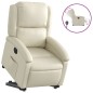 vidaXL Sillón reclinable elevable eléctrico de cuero sintético crema vidaXL Sillón reclinable elevable eléctrico de cuero sintético crema