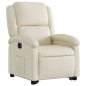 vidaXL Sillón reclinable elevable eléctrico de cuero sintético crema vidaXL Sillón reclinable elevable eléctrico de cuero sintético crema