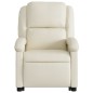 vidaXL Sillón reclinable elevable eléctrico de cuero sintético crema vidaXL Sillón reclinable elevable eléctrico de cuero sintético crema