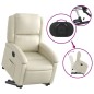 vidaXL Sillón reclinable elevable eléctrico de cuero sintético crema vidaXL Sillón reclinable elevable eléctrico de cuero sintético crema
