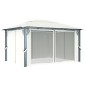 vidaXL Cenador con cortina y tira luces LED aluminio crema 400x300 cm vidaXL Cenador con cortina y tira luces LED aluminio crema 400x300 cm