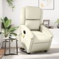 vidaXL Sillón de masaje elevable eléctrico cuero sintético crema vidaXL Sillón de masaje elevable eléctrico cuero sintético crema