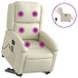 vidaXL Sillón de masaje elevable eléctrico cuero sintético crema vidaXL Sillón de masaje elevable eléctrico cuero sintético crema