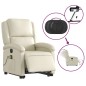 vidaXL Sillón de masaje elevable eléctrico cuero sintético crema vidaXL Sillón de masaje elevable eléctrico cuero sintético crema