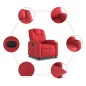 vidaXL Sillón reclinable eléctrico de cuero sintético rojo vidaXL Sillón reclinable eléctrico de cuero sintético rojo