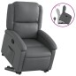 vidaXL Sillón reclinable elevable cuero artificial gris vidaXL Sillón reclinable elevable cuero artificial gris