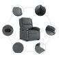 vidaXL Sillón reclinable elevable cuero artificial gris vidaXL Sillón reclinable elevable cuero artificial gris