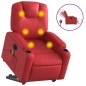 vidaXL Sillón de majaje elevable eléctrico cuero artificial rojo vidaXL Sillón de majaje elevable eléctrico cuero artificial rojo