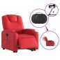 vidaXL Sillón de majaje elevable eléctrico cuero artificial rojo vidaXL Sillón de majaje elevable eléctrico cuero artificial rojo