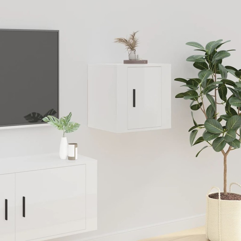 vidaXL Mueble para TV de pared blanco brillante 40x34,5x40 cm vidaXL Mueble para TV de pared blanco brillante 40x34,5x40 cm