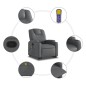vidaXL Sillón reclinable de masaje de pie cuero artificial gris vidaXL Sillón reclinable de masaje de pie cuero artificial gris