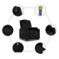vidaXL Sillón reclinable de masaje de pie cuero artificial negro vidaXL Sillón reclinable de masaje de pie cuero artificial negro