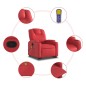vidaXL Sillón reclinable de masaje de pie cuero artificial rojo vidaXL Sillón reclinable de masaje de pie cuero artificial rojo