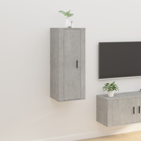 vidaXL Mueble para TV de pared gris hormigón 40x34,5x100 cm