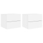 vidaXL Mesitas de noche de pared con luces LED 2 unidades blanco vidaXL Mesitas de noche de pared con luces LED 2 unidades blanco