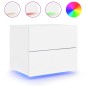 vidaXL Mesitas de noche de pared con luces LED 2 unidades blanco vidaXL Mesitas de noche de pared con luces LED 2 unidades blanco