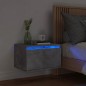 vidaXL Mesita de noche de pared con luces LED gris hormigón vidaXL Mesita de noche de pared con luces LED gris hormigón