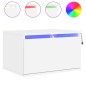 vidaXL Mesita de noche de pared con luces LED blanco vidaXL Mesita de noche de pared con luces LED blanco