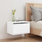 vidaXL Mesita de noche de pared con luces LED blanco vidaXL Mesita de noche de pared con luces LED blanco