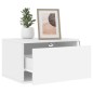 vidaXL Mesita de noche de pared con luces LED blanco vidaXL Mesita de noche de pared con luces LED blanco