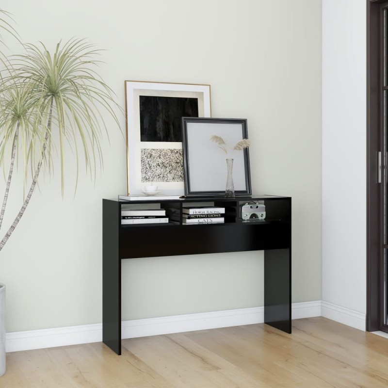 vidaXL Mesa consola madera contrachapada negro 105x30x80 cm vidaXL Mesa consola madera contrachapada negro 105x30x80 cm