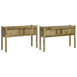 vidaXL Jardineras con patas 2 uds madera de pino impregnada