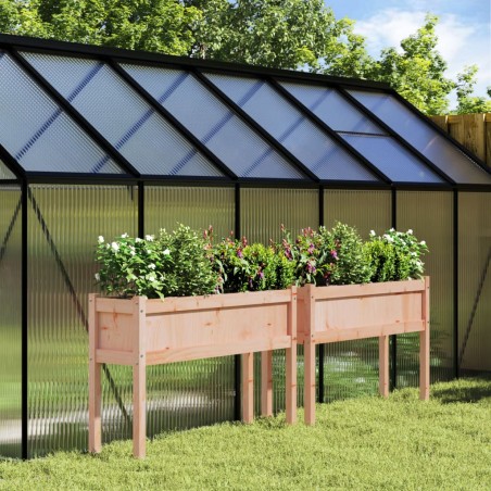 vidaXL Jardineras con patas 2 uds madera maciza de abeto Douglas