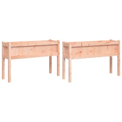 vidaXL Jardineras con patas 2 uds madera maciza de abeto Douglas