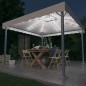 vidaXL Cenador con tira de luces LED aluminio crema 300x300 cm vidaXL Cenador con tira de luces LED aluminio crema 300x300 cm