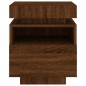 vidaXL Mesitas de noche con luces LED 2 uds marrón roble 40x39x48,5cm