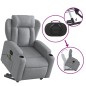 vidaXL Sillón de masaje reclinable de pie de tela gris claro