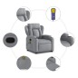 vidaXL Sillón de masaje reclinable de pie de tela gris claro
