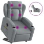 vidaXL Sillón de masaje eléctrico reclinable elevable tela gris claro vidaXL Sillón de masaje eléctrico reclinable elevable tela gris claro
