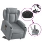 vidaXL Sillón de masaje eléctrico reclinable elevable tela gris claro vidaXL Sillón de masaje eléctrico reclinable elevable tela gris claro