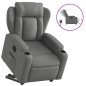 vidaXL Sillón eléctrico reclinable elevable de tela gris oscuro vidaXL Sillón eléctrico reclinable elevable de tela gris oscuro