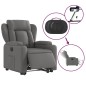 vidaXL Sillón eléctrico reclinable elevable de tela gris oscuro vidaXL Sillón eléctrico reclinable elevable de tela gris oscuro