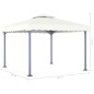 vidaXL Cenador con tira de luces LED aluminio crema 300x300 cm vidaXL Cenador con tira de luces LED aluminio crema 300x300 cm