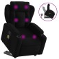 vidaXL Sillón reclinable de masaje elevable tela negro vidaXL Sillón reclinable de masaje elevable tela negro