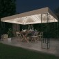 vidaXL Cenador con tira de luces LED 3x4 m tela color crema vidaXL Cenador con tira de luces LED 3x4 m tela color crema