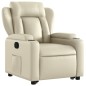 vidaXL Sillón reclinable elevable cuero artificial color crema vidaXL Sillón reclinable elevable cuero artificial color crema