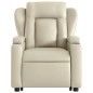 vidaXL Sillón reclinable elevable cuero artificial color crema vidaXL Sillón reclinable elevable cuero artificial color crema