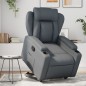 vidaXL Sillón reclinable elevable cuero artificial gris vidaXL Sillón reclinable elevable cuero artificial gris