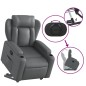 vidaXL Sillón reclinable elevable cuero artificial gris vidaXL Sillón reclinable elevable cuero artificial gris