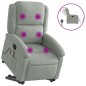 vidaXL Sillón de masaje reclinable elevable terciopelo gris claro vidaXL Sillón de masaje reclinable elevable terciopelo gris claro