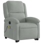 vidaXL Sillón de masaje reclinable elevable terciopelo gris claro vidaXL Sillón de masaje reclinable elevable terciopelo gris claro
