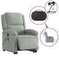 vidaXL Sillón de masaje reclinable elevable terciopelo gris claro vidaXL Sillón de masaje reclinable elevable terciopelo gris claro