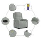 vidaXL Sillón de masaje reclinable elevable terciopelo gris claro vidaXL Sillón de masaje reclinable elevable terciopelo gris claro