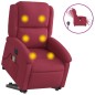 vidaXL Sillón de masaje reclinable elevable terciopelo rojo tinto