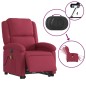 vidaXL Sillón de masaje reclinable elevable terciopelo rojo tinto