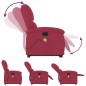vidaXL Sillón de masaje reclinable elevable terciopelo rojo tinto
